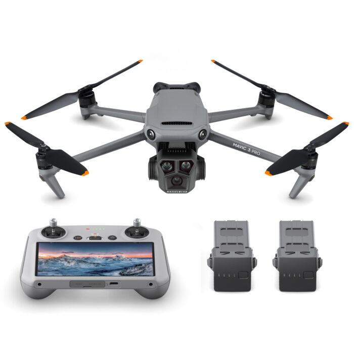 DJI Mavic 3 Pro Fly More Combo with remote controller and 2 batteries - facing forward