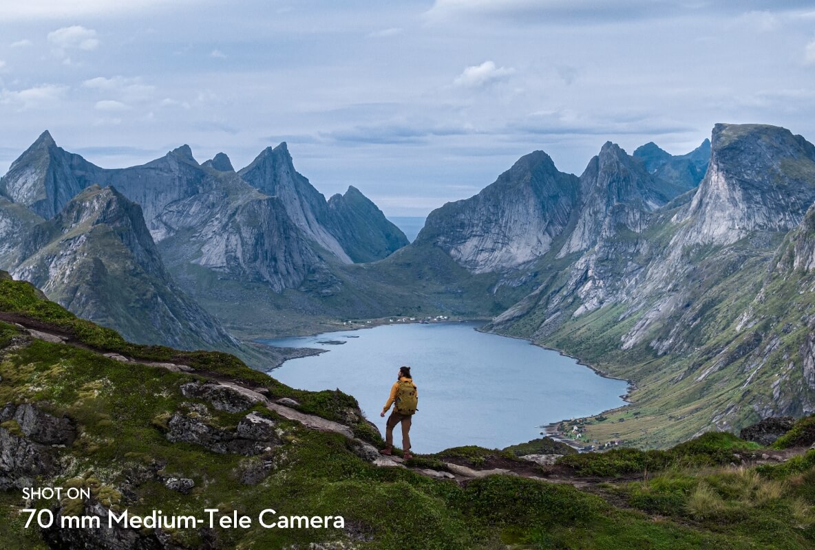 mountainous area with a lake shot on 70 mm medium tele cam